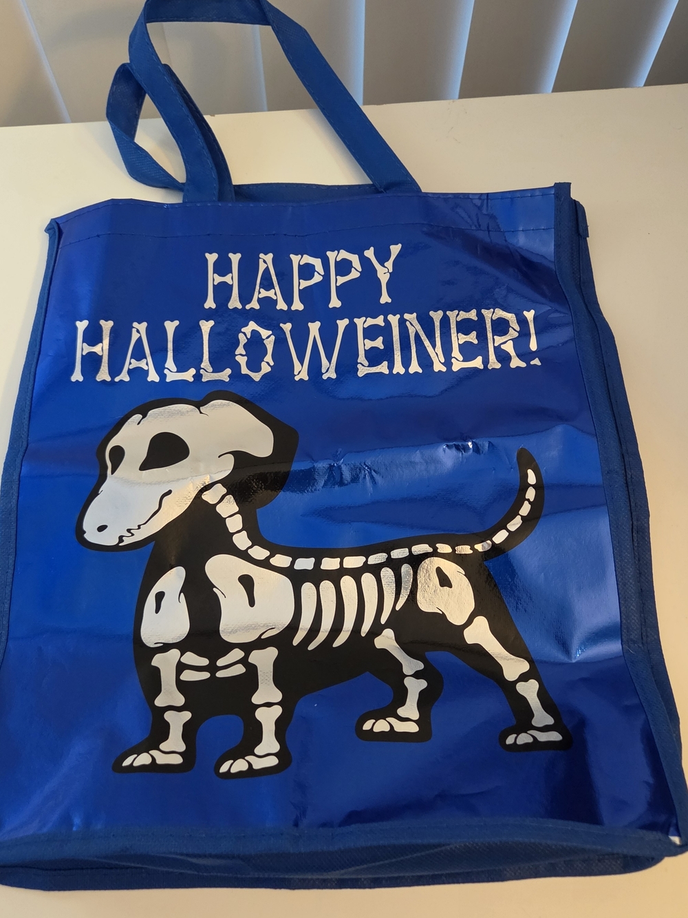 🆕️ Halloween Dachshund Skeleton Blue Treat Bag